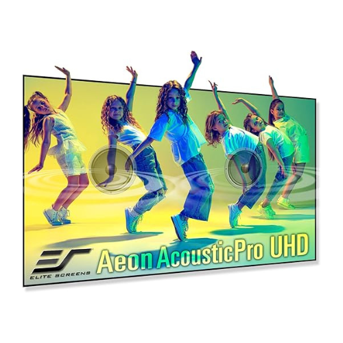 Untitled design (55) Elite Screen Aeon AcousticPro UHD Series, 16:9, 4K Ultra HD and Active 3D, Home Theater Fixed Frame Projector Screen, Ultra, Short Throw Projectors